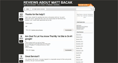 Desktop Screenshot of mattbacakreviews.com
